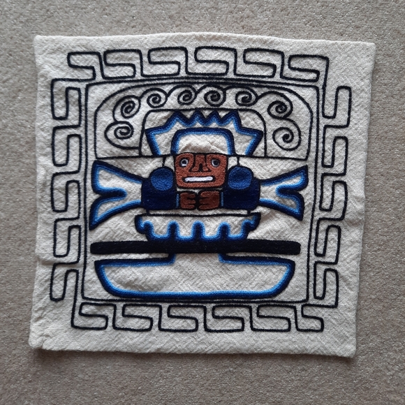 Vintage Hand Embroidered Tribal Throw Pillow Cover - Picture 2 of 9